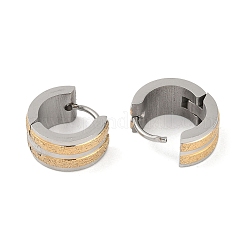 Orecchini a cerchio in acciaio inossidabile 304 con sabbia dorata flash&nbsp;EJEW-M001-06E-P