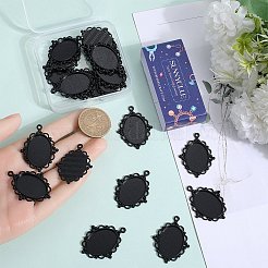 24 Stück ovale Cabochon-Fassungen für Anhänger aus Legierung&nbsp;FIND-SC0009-95