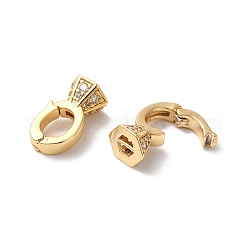 Ganci pendenti accorciatori potenziatori in ottone con micro pavé di zirconi trasparenti&nbsp;KK-H483-02G