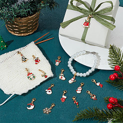 Décorations de pendentif en alliage d'émail sur le thème de noël&nbsp;HJEW-FG00002