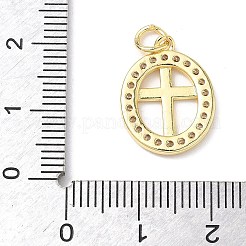Pendentifs en laiton micro pavé de zircons cubiques transparents et émail&nbsp;KK-L253-12G-03