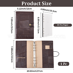 Carnet de voyage vintage à reliure en similicuir&nbsp;AJEW-WH20130-219B