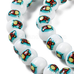 Impresión de cuentas de vidrio para hacer collares y pulseras.&nbsp;GLAA-B020-02A-06