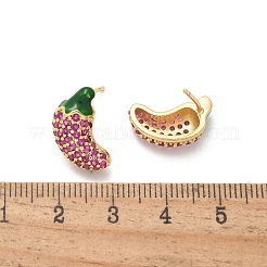 Boucles d'oreilles en laiton avec zircone cubique de micro pave&nbsp;EJEW-Q015-13G-02