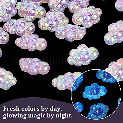 35pcs perles acryliques irisées arc-en-ciel placage uv&nbsp;PACR-PA0001-23B