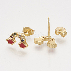 Orecchini zirconi in ottone&nbsp;EJEW-S201-169B