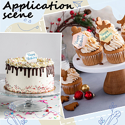21 pièce de décoration de carte d'insertion de cupcake d'anniversaire en acrylique effet miroir 3 couleurs&nbsp;AJEW-SP0001-67B