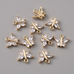Ciondoli in ottone zirconi chiari micro pavé&nbsp;ZIRC-TAC0003-06