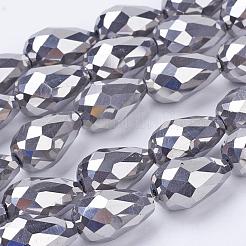 Chapelets de perles en verre électroplaqué&nbsp;EGLA-D017-15x10mm-7