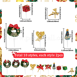 20 pièce 10 styles de décoration de gâteau en plastique sur le thème de Noël&nbsp;AJEW-SC0003-54B