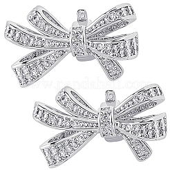 2 Stück Legierung Micro Pave Zirkonia Bowknot Clip&nbsp;AJEW-CP0010-55