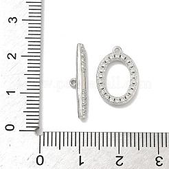Ovale Knebelverschlüsse aus Messing mit Mikropavé-Fassung aus klaren Zirkonia&nbsp;KK-G548-25P