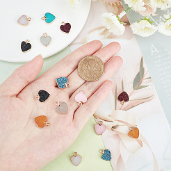 16pcs 8 Farben galvanisieren Druzy-Harz-Anhänger&nbsp;RESI-SC0001-57LG