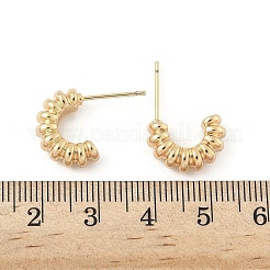 Boucles d'oreilles à tige en laiton en forme de C&nbsp;EJEW-D320-11G