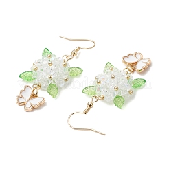 Pendientes colgantes de flor y mariposa de acero inoxidable 304&nbsp;EJEW-MZ00455-02