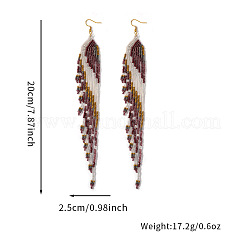 Boho-Ohrhänger mit langen Quasten aus Glasperlen für Damen&nbsp;IW9172-1