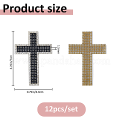 12 Stück selbstklebender Strass-Stickfaden zum Aufbügeln/Aufnähen.&nbsp;PATC-FH0001-35