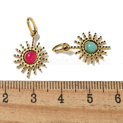 Placage ionique (IP) en acier inoxydable 304 avec pendentifs en pierres précieuses naturelles et synthétiques&nbsp;STAS-G351-22G