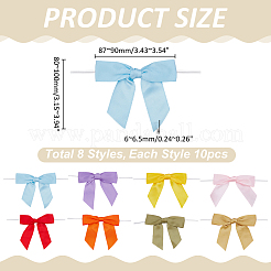 80 Stück 8 Stile Polyester-Schleife für Geschenkbox-Verpackungsdekorationen&nbsp;DIY-ME0001-78