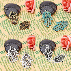 Pendentifs main de hamsa/main de miriam en alliage de style tibétain&nbsp;TIBEP-SC0001-08