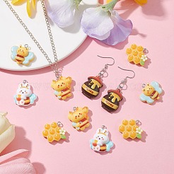 20 Stück 5 Stile Bienen-Thema undurchsichtige Harzanhänger&nbsp;RESI-CJ0003-81