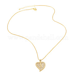 Valentinstag-Halsketten mit Anhänger aus Messing und klarem Zirkonia-Mikropavé für Damen&nbsp;WG634DA-02