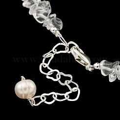 Collane di perle di perle naturali e cristalli di quarzo naturale&nbsp;NJEW-M214-04P