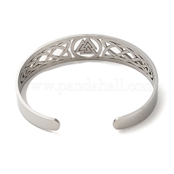 Bracciali a polsino cavi in acciaio inossidabile 304 anti-ossidazione&nbsp;BJEW-Z022-03P