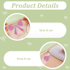 10 Stück 10 Stile Bowknot Glas Strass mit Kunststoff Stoff Patches&nbsp;PATC-FG0003-02