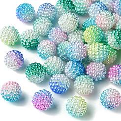 50pcs 5 Farben nachgemachte Perlenacrylperlen&nbsp;OACR-FS0001-62B
