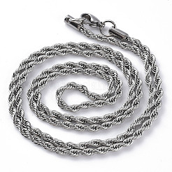 Colliers à chaîne en acier inoxydable 304 anti-ternissement pour hommes et femmes&nbsp;LS-NJEW-T012-03-66-S-01
