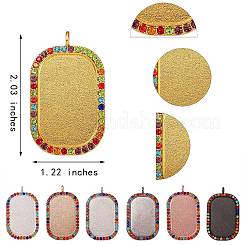 14 pièces 7 couleurs alliage grand pendentif cabochon supports&nbsp;ALRI-SZ0001-05