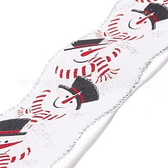 Ruban d'emballage en lin imitation polyester sur le thème de noël&nbsp;SRIB-P020-01B