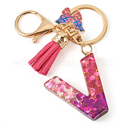 Porte-clés papillon en résine et alliage&nbsp;KEYC-TADJ0002-02G-V