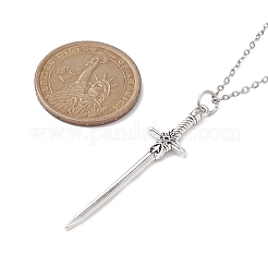Collier pendentif épée en alliage avec chaînes en acier inoxydable 304&nbsp;NJEW-JN04474