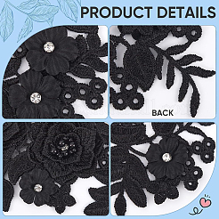 2 paio di toppe in poliestere con strass da stirare/cucire&nbsp;DIY-GF0013-17A