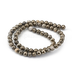 Natürliche Pyrit Perlen Stränge&nbsp;G-G839-01-6mm