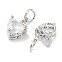 Breloques en laiton avec zircone cubique de micro pave&nbsp;KK-C051-05P-03