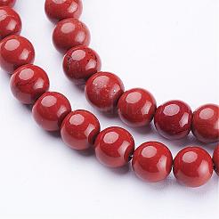 Hebras de cuentas redondas de jaspe rojo natural grado ab+&nbsp;GSR6mmC011