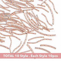 100 pz 10 perline tubolari curve in ottone&nbsp;KK-HY0001-58