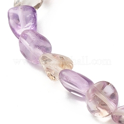Bracciale elasticizzato con pepite di ametrino naturale per lei&nbsp;BJEW-JB06951-01