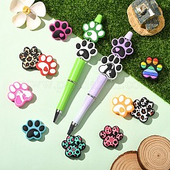 14 pz 14 stili perline in silicone ecologico per uso alimentare con stampa della zampa del cane&nbsp;SIL-YW0002-02