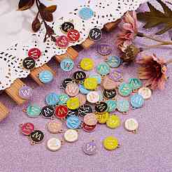 120pcs 12 colores encantos de aleación chapados en oro&nbsp;ENAM-SZ0001-64W