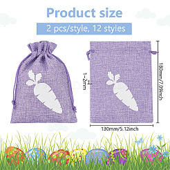 24 Stück 12 Stile Ostern Stoff-Aufbewahrungsbeutel&nbsp;ABAG-BC0001-62