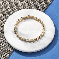 Messing-Armreife mit Mikropflaster und Zirkonia für Damen&nbsp;BJEW-F482-13G