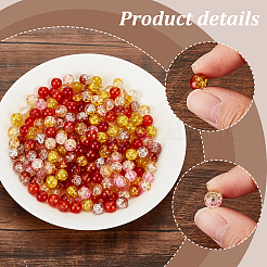 240pcs 6 Farben transparent gespritzte Knisterglasperlenstränge&nbsp;GLAA-PH0003-13