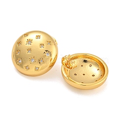 Orecchini a bottone in ottone con zirconi chiari e micro pavè&nbsp;EJEW-L295-002B-G