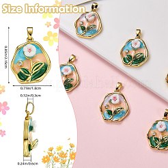 5 pièces pendentifs en laiton émaillé&nbsp;KK-SZ0002-58B