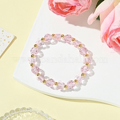 Stretch-Armbänder mit Schmetterlingen und facettierten runden Glasperlen für Damen&nbsp;BJEW-FS00002