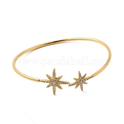 Bracelets manchettes en acier inoxydable 304 sertis de zirconiums cubiques transparents&nbsp;BJEW-Z166-05G
